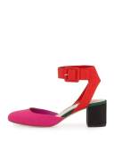 Cami Colorblock Block-Heel Pump, Pink/Multi