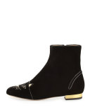 Velvet Puss in Boots Short Boot, Black  