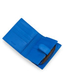 French Woven Leather Wallet, Cobalt