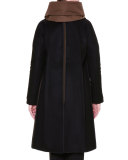 Cardigan-Style Coat W/Removable Liner, Black/Green