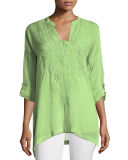 Lusana Embroidered Georgette Top