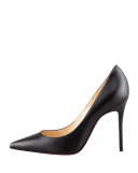 Decollette Pointed-Toe Red Sole Pump, Black