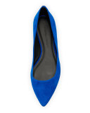 Fallon Leather Studded-Heel Flat, Deep Sapphire