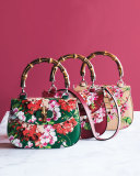 Bamboo Classic Blooms Small Top-Handle Bag, Red