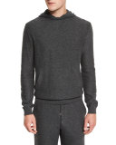 Premium Cashmere Hoodie Sweater, Gray