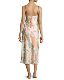 Yuzen Floral-Print Gown, Antique