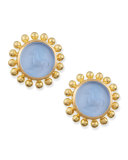 Cerulean Tiny Horse Intaglio Stud Earrings