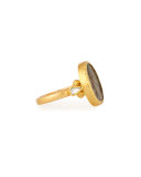 Roman Coin Ring in 24K Gold with Diamonds, Size 6.5
