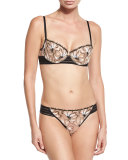 Jaipur Lace-Trimmed Thong, Black