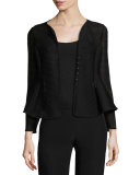 Ottoman Jersey Button Jacket, Black
