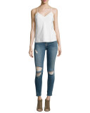 Le High Distressed Skinny Jeans, Navy Yard