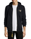 Embellished Eagle Hoodie, Black