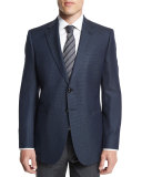 Taylor Exaggerated-Birdseye Wool Sport Coat, Navy