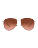 Francisco Polarized Aviator Sunglasses, Rose Gold