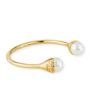 Pearly Bud Cuff Bracelet, Ivory/Gold
