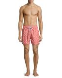 Guillauche Flop Printed Swim Trunks, Red