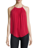Amarey Silk Tank Top, Ruby