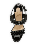 Miziggoo Spiked 120mm Red Sole Sandal, Black
