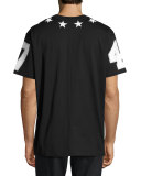Columbian-Fit Star-Appliqué T-Shirt, Black
