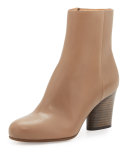Leather 70mm Ankle Boot, Taupe