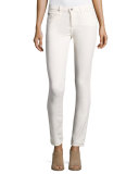 Prima Mid-Rise Cigarette Jeans, Powder White