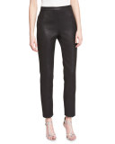 Emma Metallic Tweed Cropped Pants, Caviar