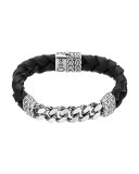 Classic Chain Men's Gourmette with Leather Strap