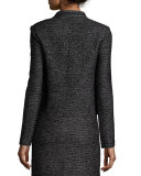 Layla Jacquard Mandarin-Collar Jacket, Caviar/Frost