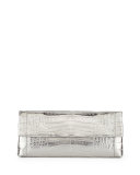 Gotham Crocodile Flap Clutch Bag