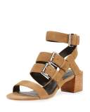 Ilana Suede Strappy City Sandal, Taupe