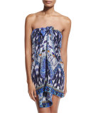 Printed Embellished Short Caftan Coverup, Rhythm & Blues