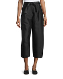Anderson Belted Wide-Leg Pants, Black