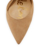 Helaine Suede Lace-Up Pump, Golden Caramel