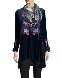 Laura Embroidered Velvet Tunic, Plus Size