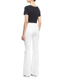 High-Waist Bell-Bottom Jeans, Optic White