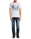 Logo & Skull Short-Sleeve Graphic Tee, White