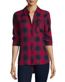 Hunter Plaid Long-Sleeve Shirt, Midnight/Garnet