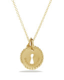 Cable Collectibles Lock and Key Charm Necklace with Diamonds in Gold