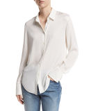 Slim-Fit Stretch-Silk Blouse