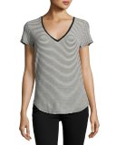 Lynnea Striped Tee, Black Pattern