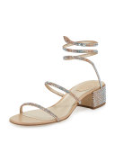 Crystal Snake 40mm Sandal, Beige