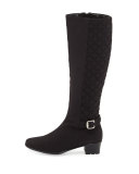 Yolanda Waterproof Quilted Knee Boot, Black