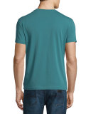 Jersey Short-Sleeve V-Neck T-Shirt, Green