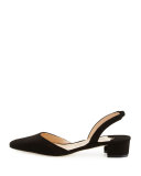 Aspro Suede Block-Heel Slingback Pump