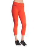 Captain Crop Capri Running Tights/Leggings, Fiery Red