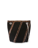 Hex Mini Canvas Bucket Bag, Black