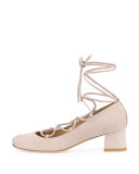 Cordon Lace-Up Ballerina Pump, Hush