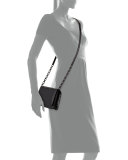 Crocodile Clutch Bag with Strap, Black
