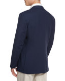 New Basic Hopsack Two-Button Sport Coat, High Navy