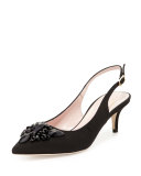 marina too embellished grosgrain pump, black